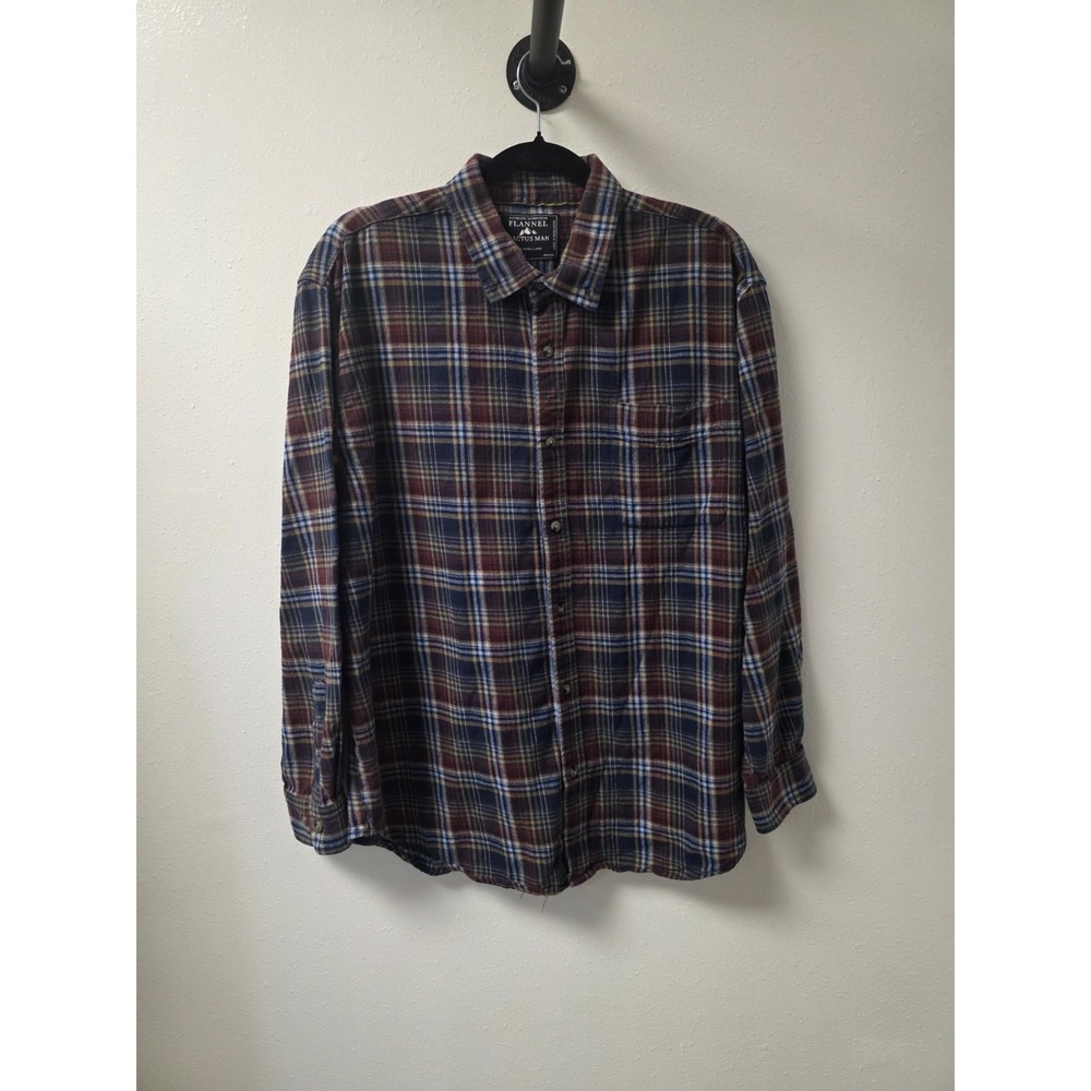 Cactus Man Authentic Workwear Flannel Shirt Mens XL Plaid Button‎ Up Cotton